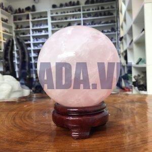 Bi cầu Thạch Anh Hồng – Rose Quartz Sphere (BH147), ĐK: 11,15 CM, KL: 1,815 KG