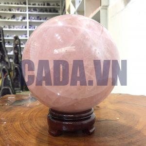 Bi cầu Thạch Anh Hồng – Rose Quartz Sphere (BH132), ĐK: 14,97 CM, KL: 4,4 KG