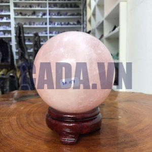 Bi cầu Thạch Anh Hồng – Rose Quartz Sphere (BH157), ĐK: 10,83 CM, KL: 1,75 KG