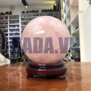 Bi cầu Thạch Anh Hồng – Rose Quartz Sphere (BH138), ĐK: 13,06 CM, KL: 3,155 KG