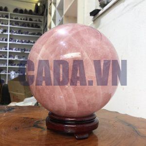 Bi cầu Thạch Anh Hồng – Rose Quartz Sphere (BH127), ĐK: 19,75 CM, KL: 9,8 KG