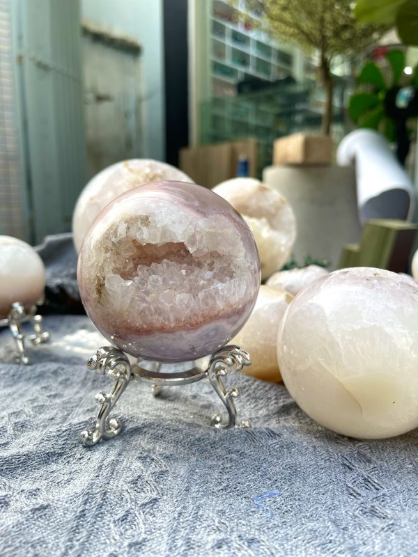 Bi hốc mã não | Agate Geode Sphere | Đá trang trí, sưu tầm, healing | CADA DECOR
