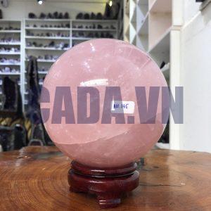 Bi cầu Thạch Anh Hồng – Rose Quartz Sphere (BH145), ĐK: 13,69 CM, KL: 3,435 KG