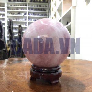 Bi cầu Thạch Anh Hồng – Rose Quartz Sphere (BH156), ĐK: 11,78 CM, KL: 2,125 KG