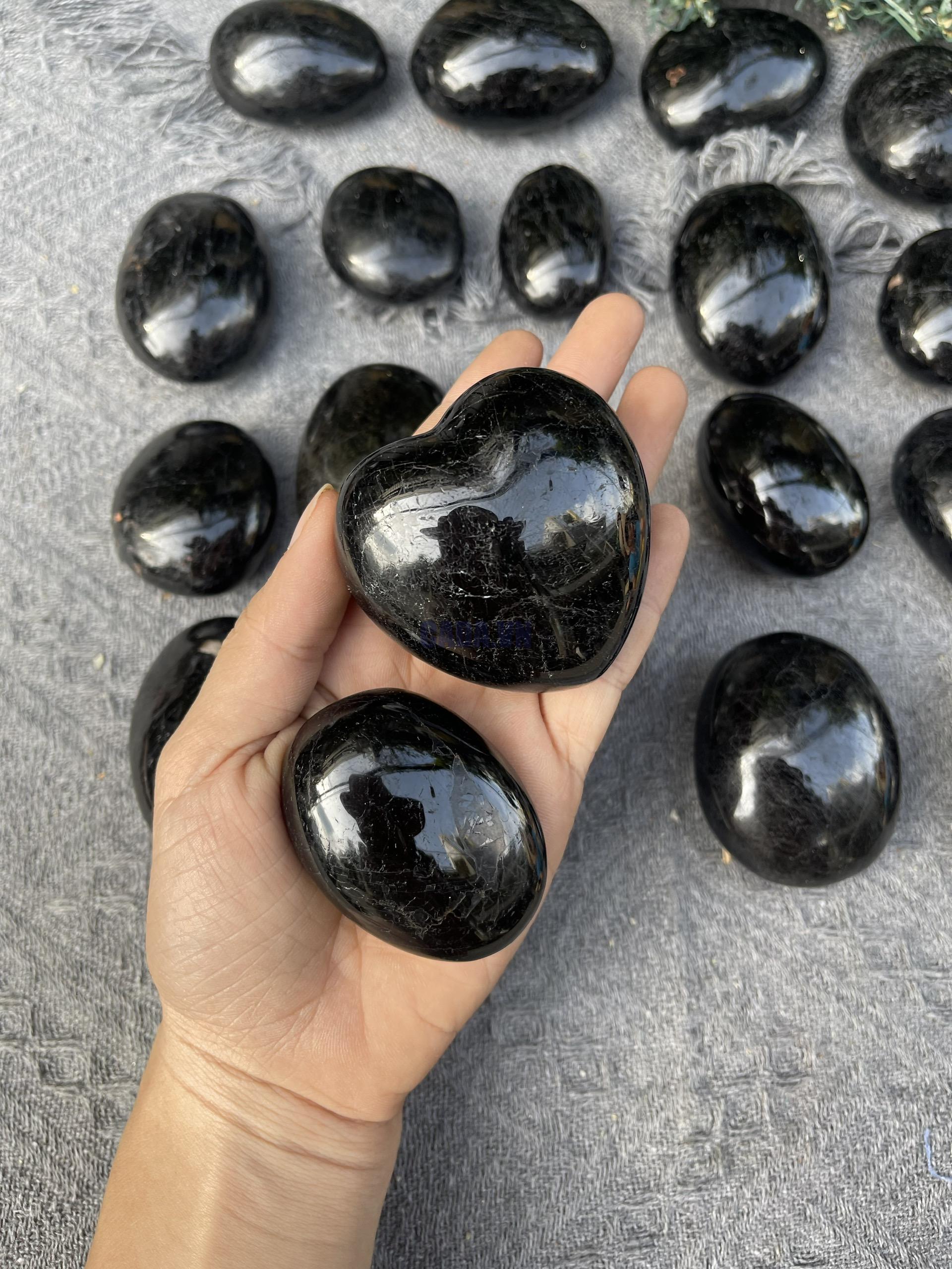 Palm Tourmaline đen | Palm Black Tourmaline | Đá trang trí, sưu tầm, healing | CADA DECOR