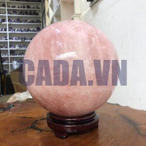 Bi cầu Thạch Anh Hồng – Rose Quartz Sphere (BH129), ĐK: 19,75 CM, KL: 10 KG