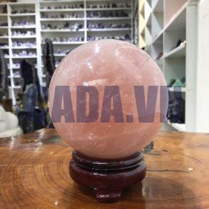 Bi cầu Thạch Anh Hồng – Rose Quartz Sphere (BH137), ĐK: 11,46 CM, KL: 2,075 KG