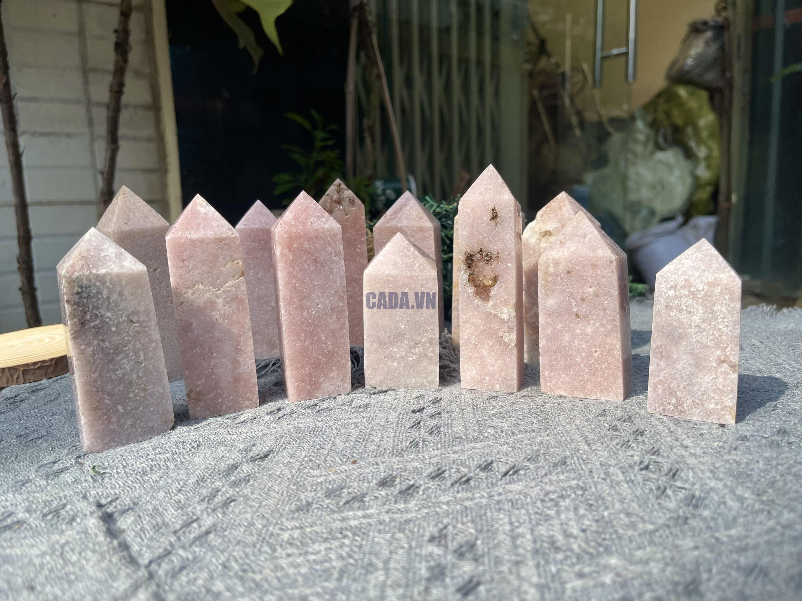 Trụ đá thạch anh tím hồng | Pink amethyst point | Đá trang trí, sưu tầm, healing | CADA DECOR