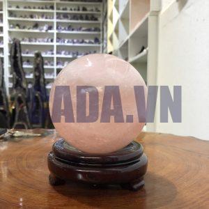 Bi cầu Thạch Anh Hồng – Rose Quartz Sphere (BH159), ĐK: 10,83 CM, KL: 1,795 KG