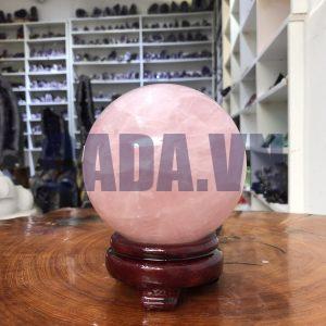 Bi cầu Thạch Anh Hồng – Rose Quartz Sphere (BH146), ĐK: 10,51 CM, KL: 1,58 KG