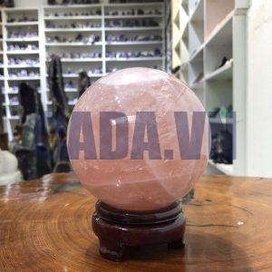 Bi cầu Thạch Anh Hồng – Rose Quartz Sphere (BH137), ĐK: 11,46 CM, KL: 2,075 KG