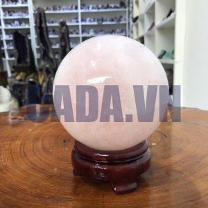 Bi cầu Thạch Anh Hồng – Rose Quartz Sphere (BH160), ĐK: 10,51CM, KL: 1,545 KG