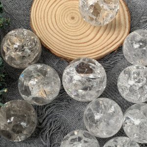 Thạch anh trắng | Cầu Cracked clear quartz | Đá trang trí, sưu tầm, healing | CADA DECOR