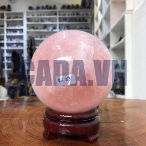 Bi cầu Thạch Anh Hồng – Rose Quartz Sphere (BH153), ĐK: 11,15 CM, KL: 1,865 KG