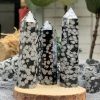 Trụ snowflake obsidian | Đá trang trí, sưu tầm, healing | CADA DECOR