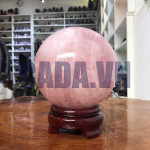 Bi cầu Thạch Anh Hồng – Rose Quartz Sphere (BH144), ĐK: 11,46 CM, KL: 2,025 KG