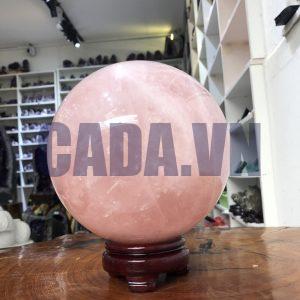 Bi cầu Thạch Anh Hồng – Rose Quartz Sphere (BH133), ĐK: 16,24 CM, KL: 5,74 KG