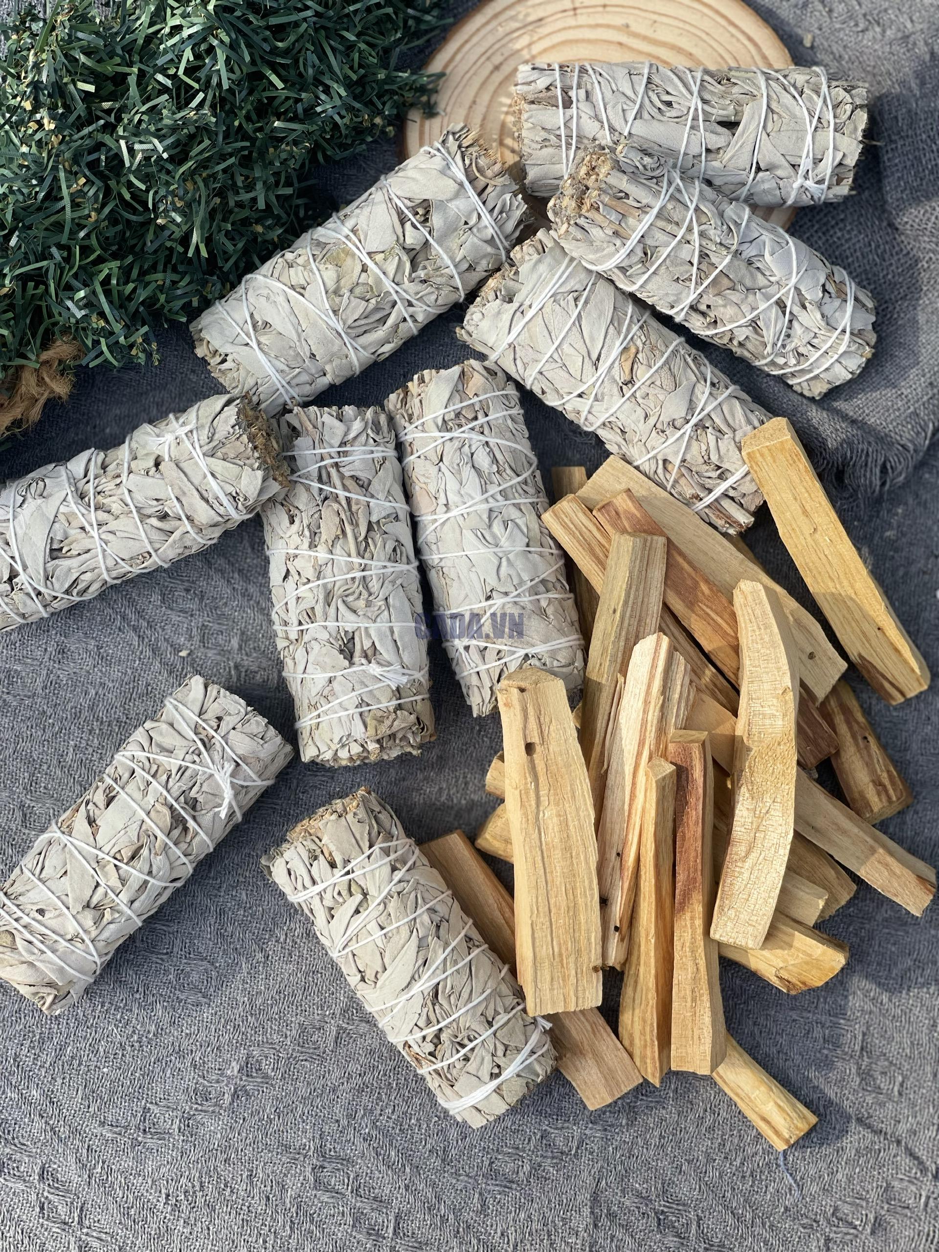 Xô thơm thanh tẩy | Gỗ Trắc Xanh ( Sage & Palo Santo) | CADA DECOR