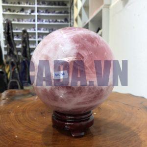 Bi cầu Thạch Anh Hồng – Rose Quartz Sphere (BH136), ĐK: 14,97 CM, KL: 4,55 KG
