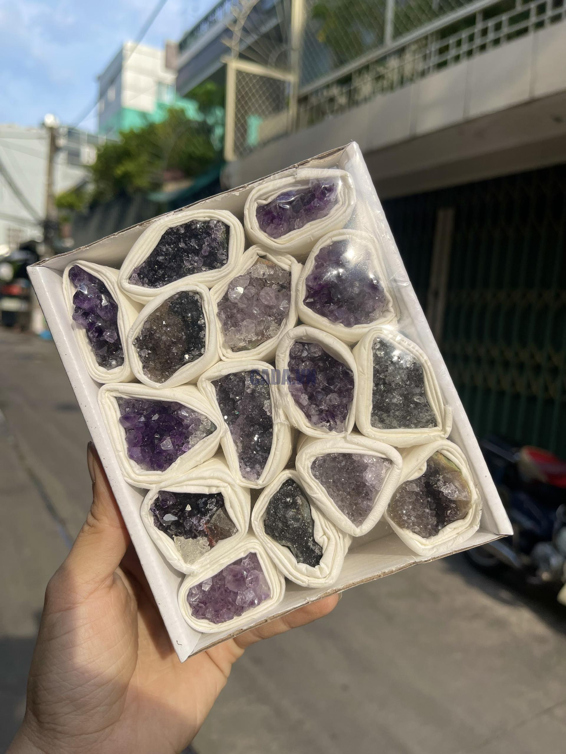 Hộp sưu tầm Amethyst các loại | Amethyst cluster | Đá trang trí, sưu tầm, healing | CADA DECOR