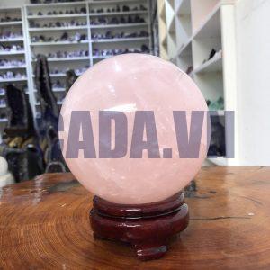 Bi cầu Thạch Anh Hồng – Rose Quartz Sphere (BH139), ĐK: 11,15 CM, KL: 1,965 KG
