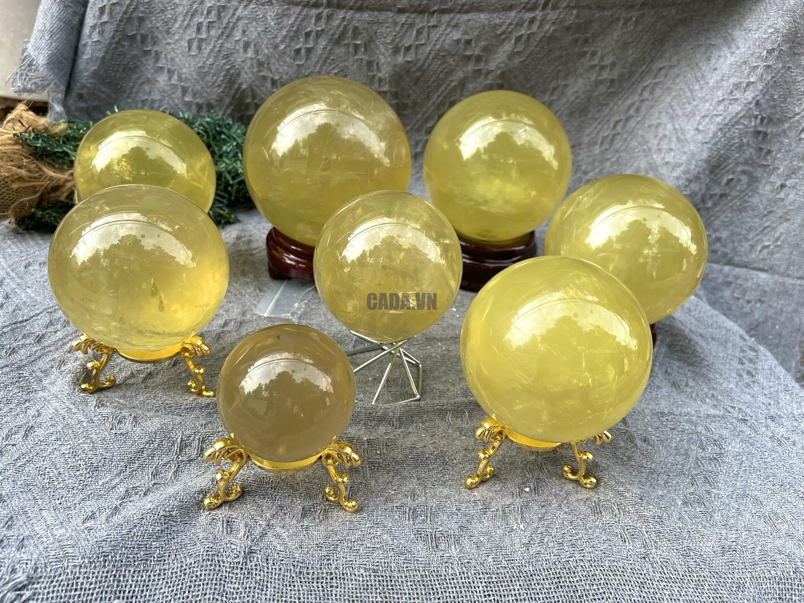 Cầu Thạch Anh Vàng | Citrine Sphere | Đá trang trí, sưu tầm, healing | CADA DECOR