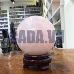 Bi cầu Thạch Anh Hồng – Rose Quartz Sphere (BH151), ĐK: 10,51 CM, KL: 1,62 KG