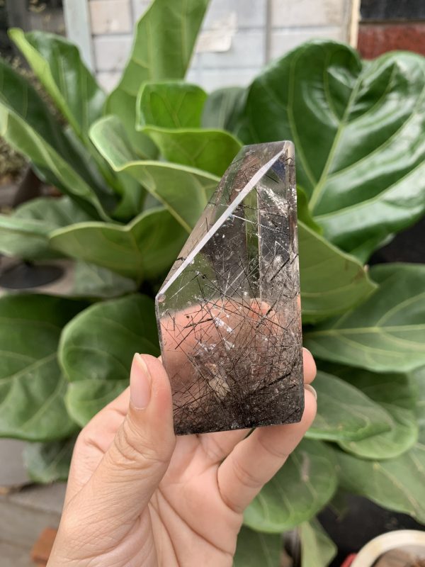 Freeform Thạch anh tóc | Black rutilated quartz | Đá trang trí, sưu tầm, healing | CADA DECOR