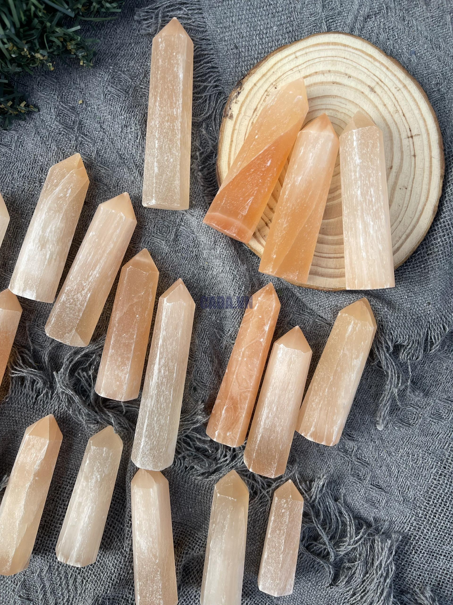 Trụ Orange Selenite| Đá trang trí, sưu tầm, healing | CADA DECOR