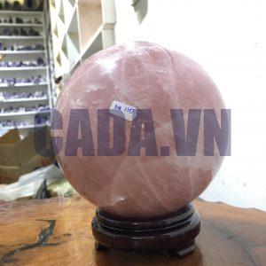Bi cầu Thạch Anh Hồng – Rose Quartz Sphere (BH130), ĐK: 17,20 CM, KL: 6,99 KG