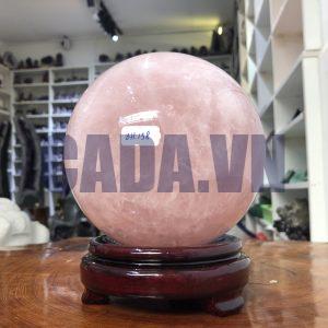 Bi cầu Thạch Anh Hồng – Rose Quartz Sphere (BH138), ĐK: 13,06 CM, KL: 3,155 KG