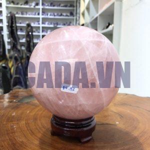 Bi cầu Thạch Anh Hồng – Rose Quartz Sphere (BH132), ĐK: 14,97 CM, KL: 4,4 KG
