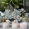 Cây tài lộc đá Aquamarine gốc Thạch anh hồng | Đá trang trí, sưu tầm, healing | CADA DECOR