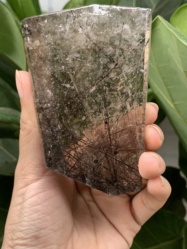 Freeform Thạch anh tóc | Black rutilated quartz | Đá trang trí, sưu tầm, healing | CADA DECOR