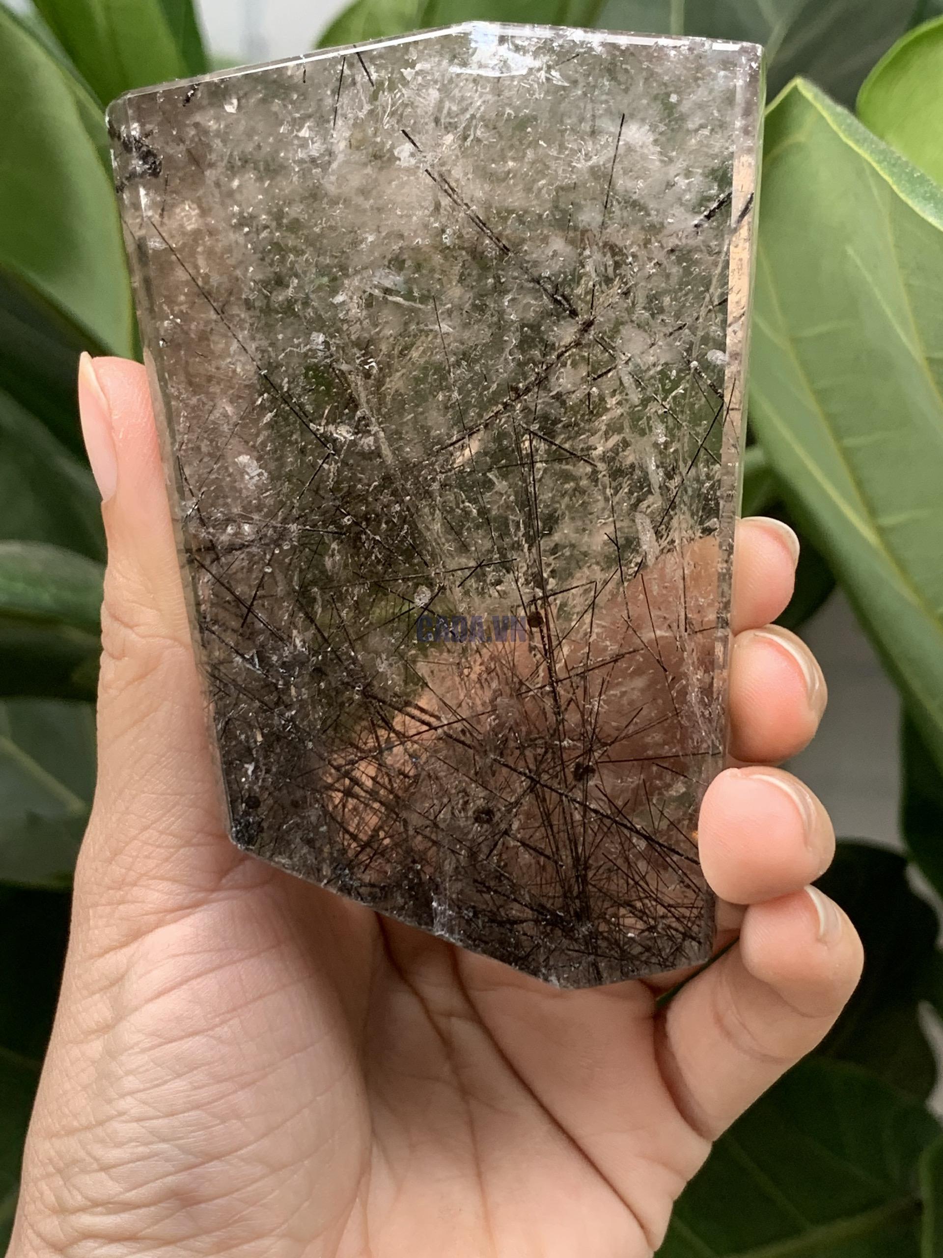 Freeform Thạch anh tóc | Black rutilated quartz | Đá trang trí, sưu tầm, healing | CADA DECOR