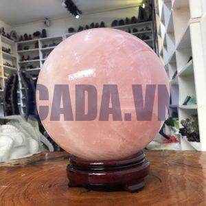 Bi cầu Thạch Anh Hồng – Rose Quartz Sphere (BH128), ĐK: 17,52 CM, KL: 7,23 KG
