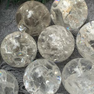 Thạch anh trắng | Cầu Cracked clear quartz | Đá trang trí, sưu tầm, healing | CADA DECOR
