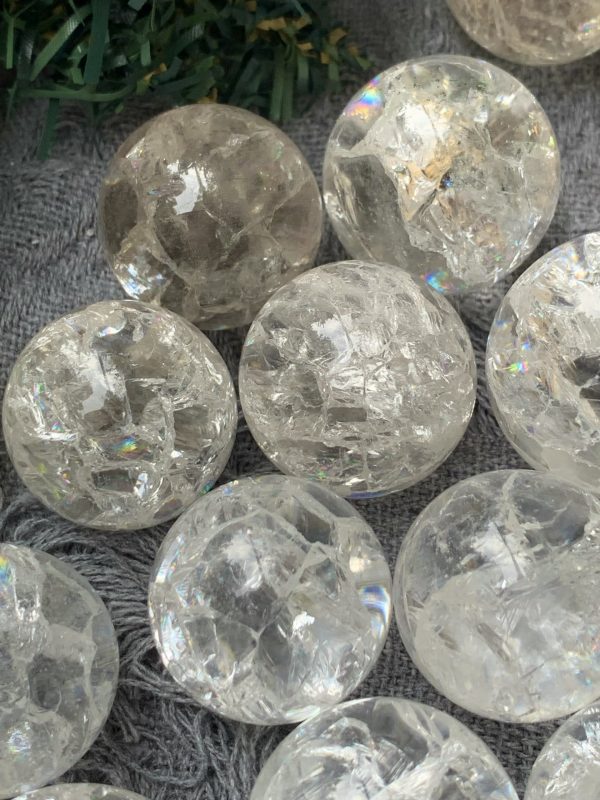 Thạch anh trắng | Cầu Cracked clear quartz | Đá trang trí, sưu tầm, healing | CADA DECOR