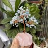 Cây tài lộc đá Aquamarine gốc Thạch anh hồng | Đá trang trí, sưu tầm, healing | CADA DECOR