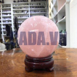 Bi cầu Thạch Anh Hồng – Rose Quartz Sphere (BH141), ĐK: 10,83 CM, KL: 1,68 KG