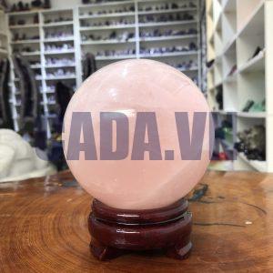 Bi cầu Thạch Anh Hồng – Rose Quartz Sphere (BH155), ĐK: 10,83 CM, KL: 1,725 KG