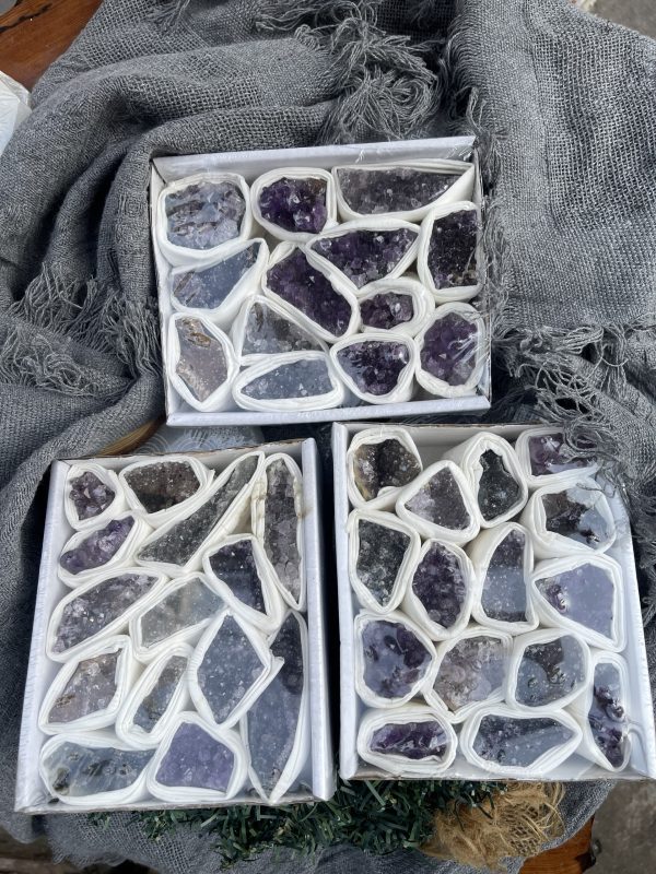 Hộp sưu tầm Amethyst các loại | Amethyst cluster | Đá trang trí, sưu tầm, healing | CADA DECOR