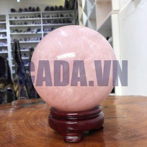 Bi cầu Thạch Anh Hồng – Rose Quartz Sphere (BH142), ĐK: 11,46 CM, KL: 2,15 KG