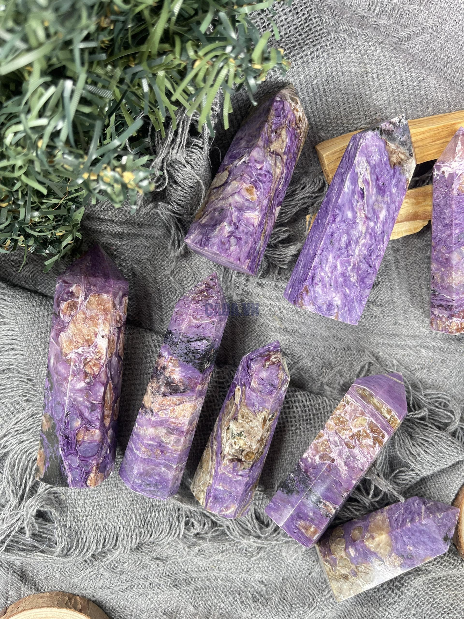 Trụ đá mắt rồng - Charoite | Đá trang trí, sưu tầm, healing | CADA DECOR