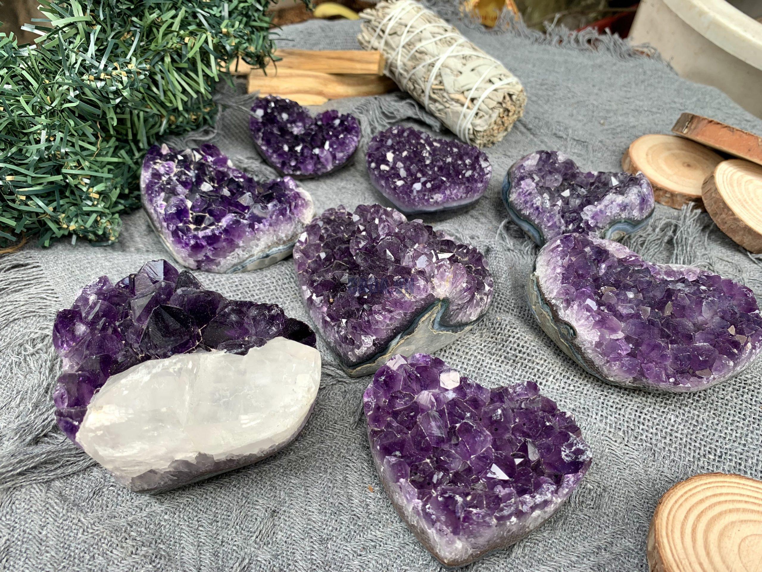 Trái tim Amethyst | Đá trang trí, sưu tầm, healing | CADA DECOR