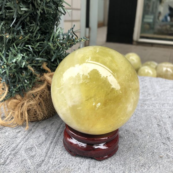 Bi Cầu Thạch Anh Vàng – Citrine Sphere (BV79) - KL: 0,695 KG - ĐK: 7,96 CM