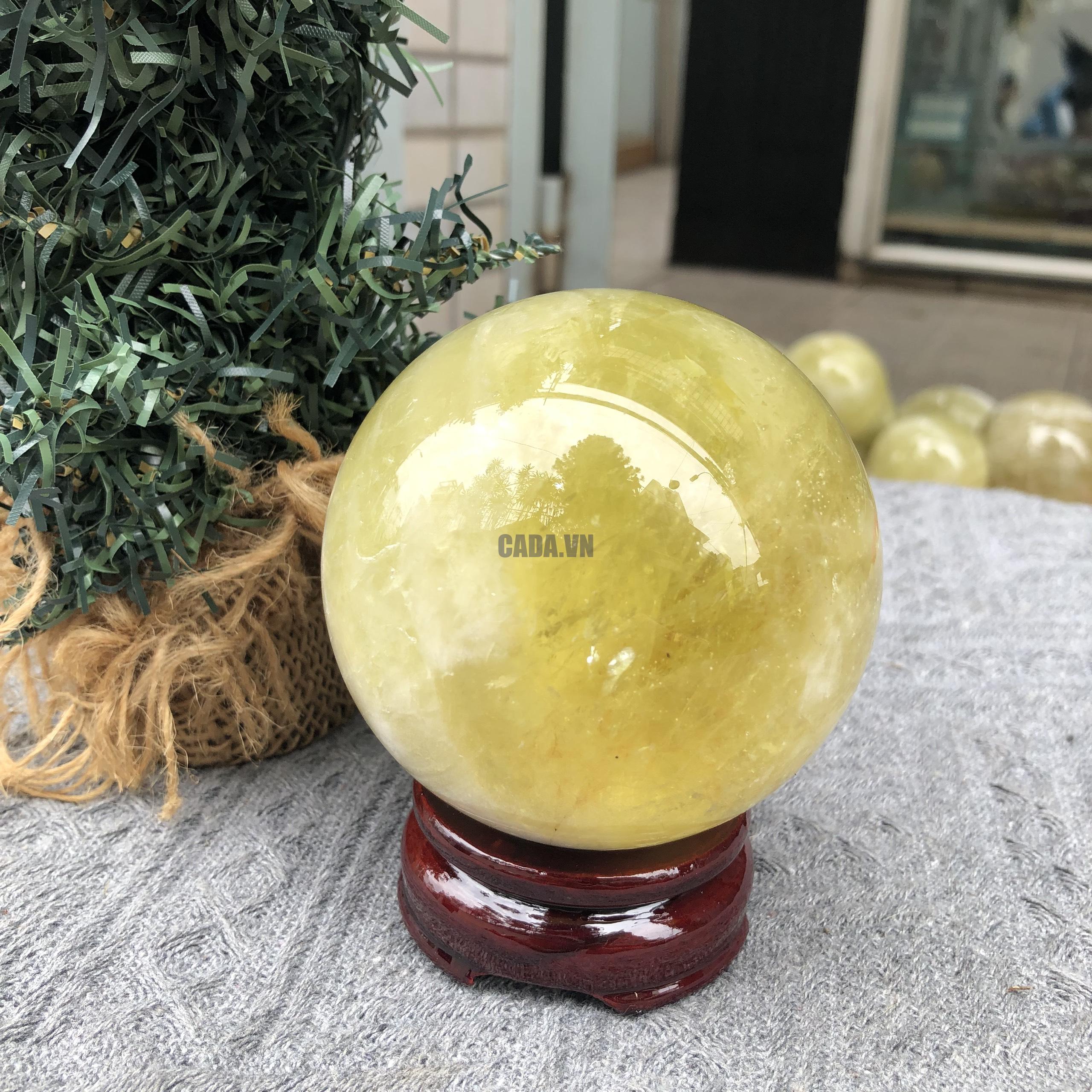 Bi Cầu Thạch Anh Vàng – Citrine Sphere (BV79) - KL: 0,695 KG - ĐK: 7,96 CM