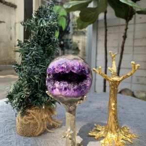 Bi Cầu Miệng Cười Thạch Anh Tím – Amethyst (BTH04) - KL: 0,345 KG - ĐK: 6,6CM