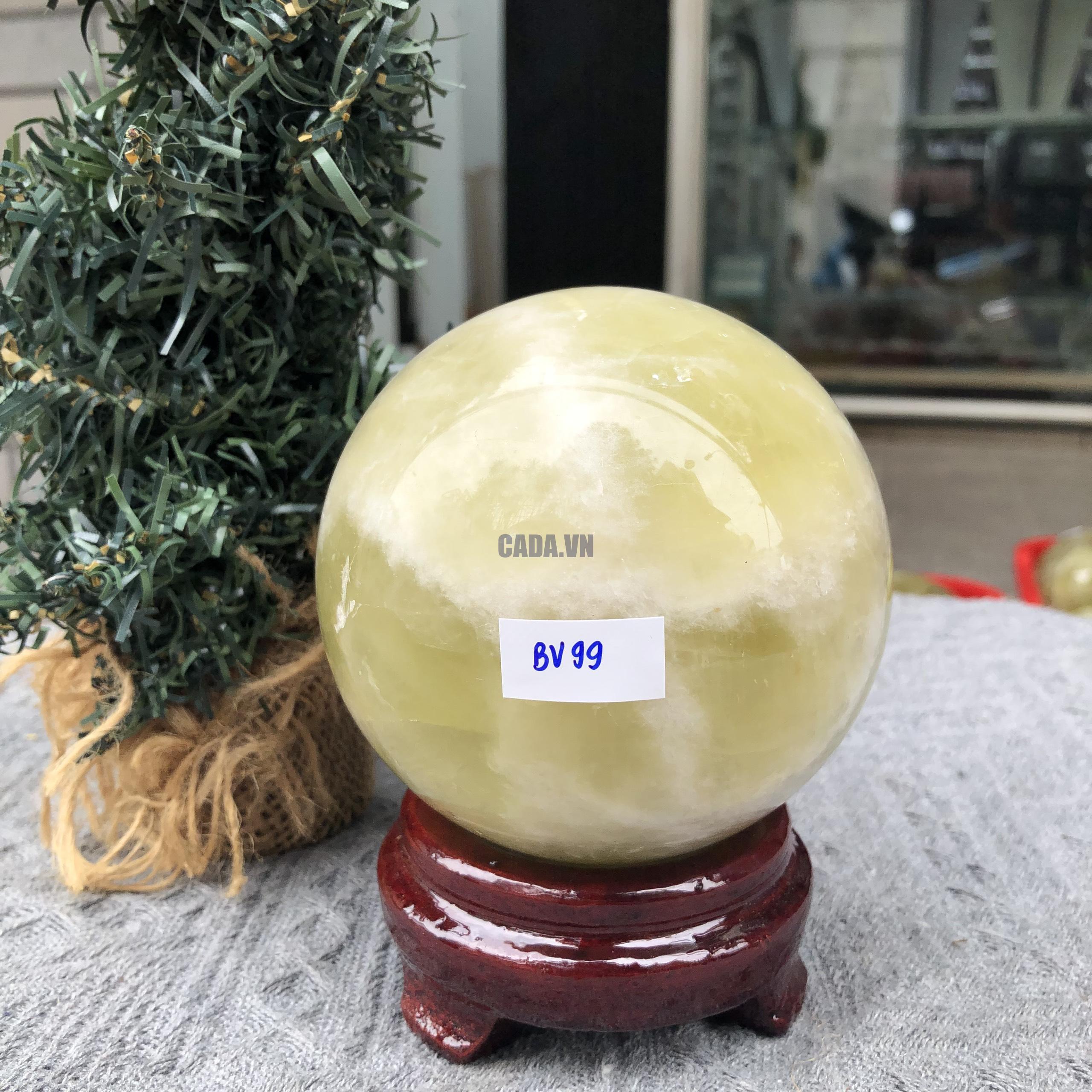 Bi Cầu Thạch Anh Vàng – Citrine Sphere (BV99) - KL: 1,175 KG - ĐK: 9,55 CM