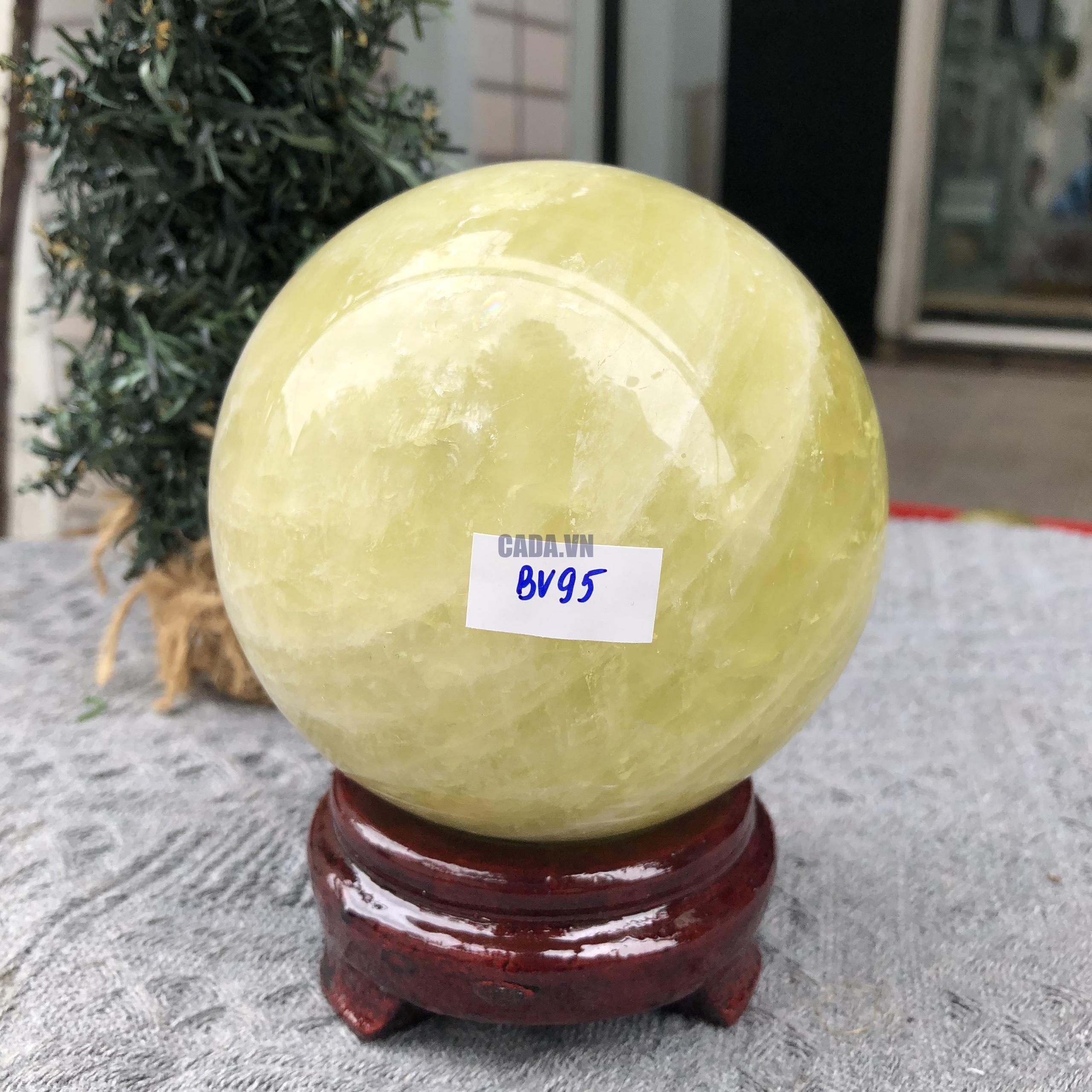 Bi Cầu Thạch Anh Vàng – Citrine Sphere (BV95) - KL: 1,4 KG - ĐK: 10,45 CM